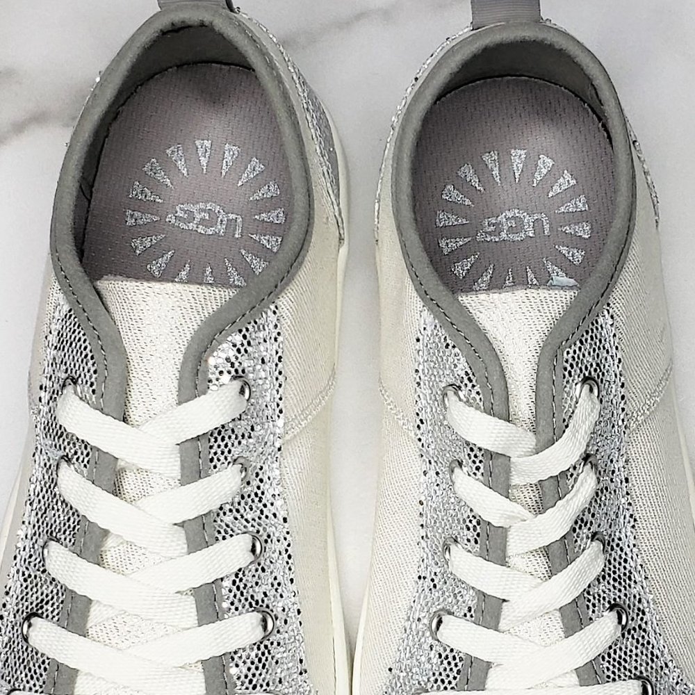 NWOT UGG Canvas Lace-up Sparkle Sneaker, Women's 4 - Picture 6 of 7